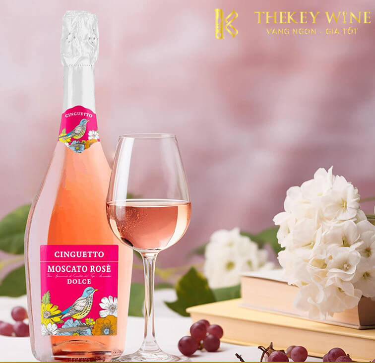 rượu vang ngọt Cinguetto Moscato Rose